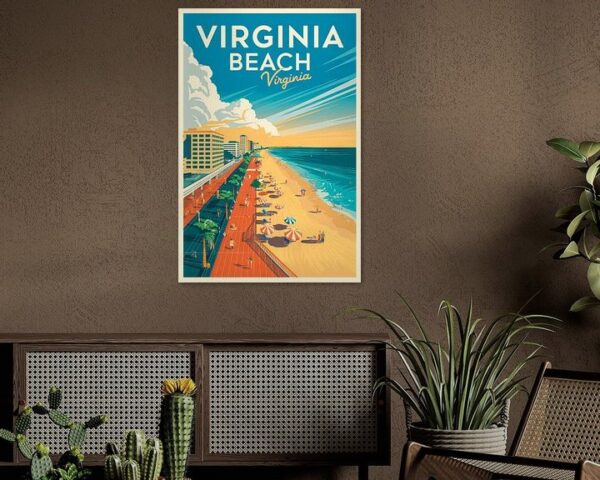 Virginia Beach, Virginia Vintage Travel Poster