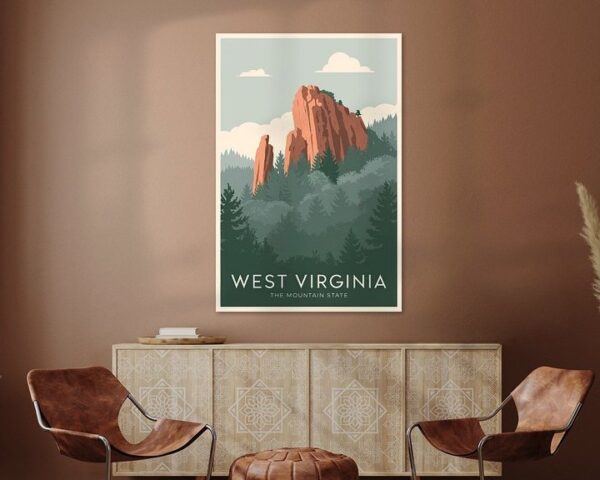 West Virginia Vintage Travel Poster