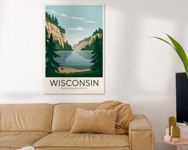 Wisconsin Vintage Travel Poster