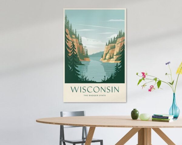 Wisconsin Vintage Travel Poster