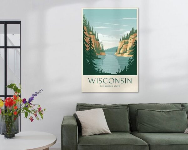 Wisconsin Vintage Travel Poster