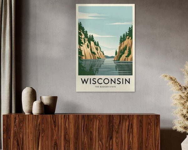 Wisconsin Vintage Travel Poster