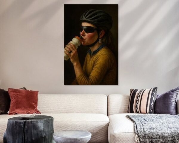Mädchen mit Sonnenbrille und Perlenohrring beim Trinken aus ein