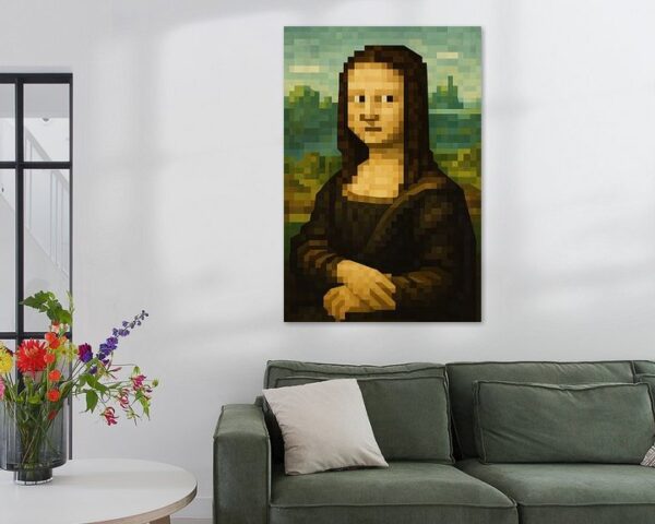 Mona Lisa im pixelierten Stil